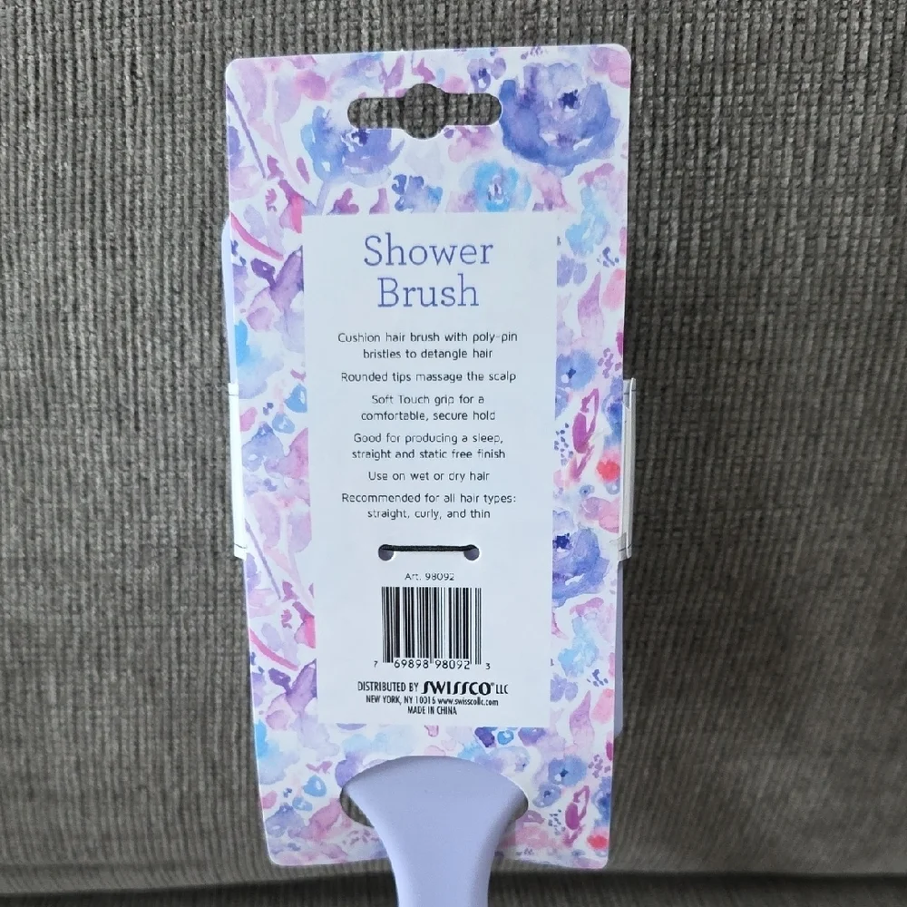 Precision Beauty Soft Touch Shower Brush - Purple, New. For Wet Or Dry Hair.